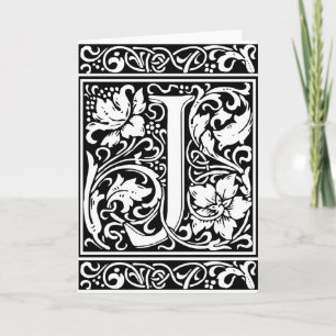 Letter J Medieval Monogram Initiaal Notitiekaartje