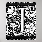 Letter J Medieval Monogram  Initiaal Poster (Voorkant)