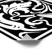 Letter J Medieval Monogram  Initiaal Poster (Hoek)