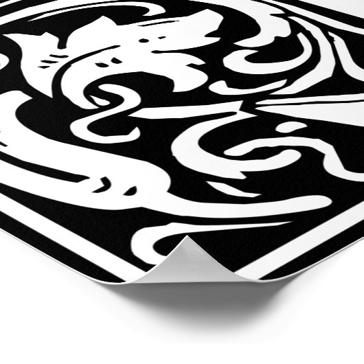 Letter J Medieval Monogram Initiaal Poster (Hoek)