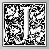 Letter J Medieval Monogram Initiaal Poster (Voorkant)