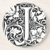 Letter J Medieval Monogram Initiaal Zandsteen Onderzetter (Voorkant)