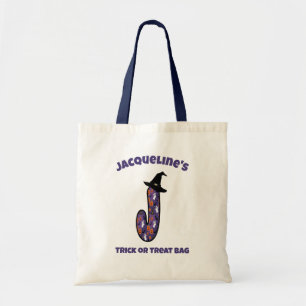 Letter J met Pet en naam van heks   Trick or treat Tote Bag