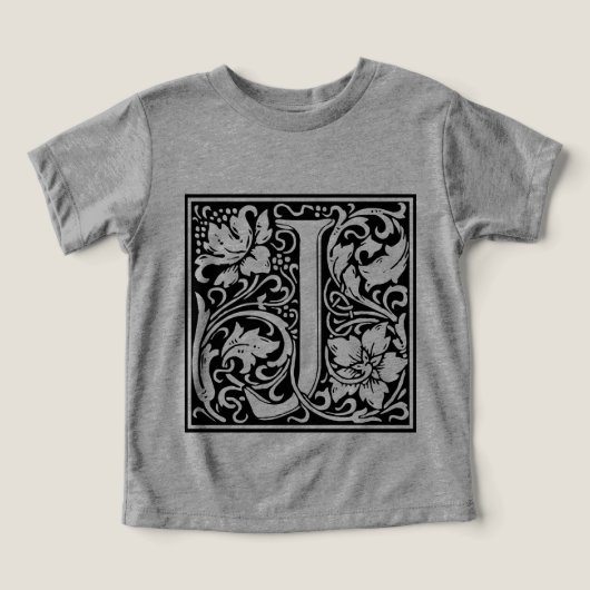 Letter J Middeleeuwse Monogram Art Nouveau (Design voorkant)