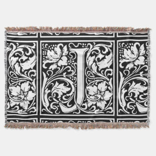 Letter J Middeleeuwse Monogram Art Nouveau Deken