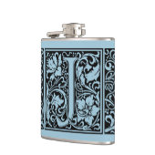 Letter J Middeleeuwse Monogram Art Nouveau Heupfles (Links)