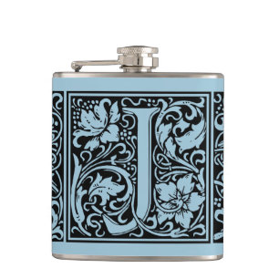 Letter J Middeleeuwse Monogram Art Nouveau Heupfles
