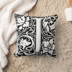 Letter J Middeleeuwse Monogram Art Nouveau Kussen