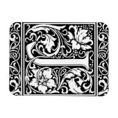 Letter J Middeleeuwse Monogram Art Nouveau Magneet (Horizontaal)
