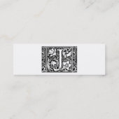 Letter J Middeleeuwse Monogram Art Nouveau Mini Visitekaartje (Achterkant)