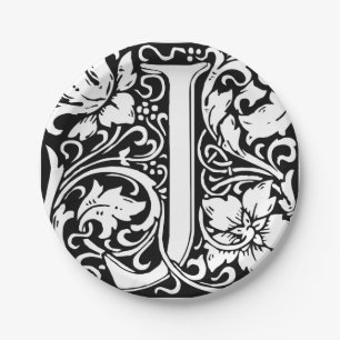 Letter J Middeleeuwse Monogram Art Nouveau Papieren Bordje