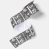 Letter J Middeleeuwse Monogram Art Nouveau Satijnen Lint (Achterkant)
