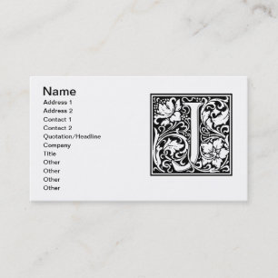 Letter J Middeleeuwse Monogram Art Nouveau Visitekaartje
