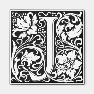 Letter J Middeleeuwse Monogram Vintage Initiaal Magneet
