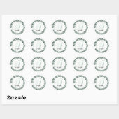 Letter J Monogram Aangepaste Naam Minimalistische  Ronde Sticker (Vel)