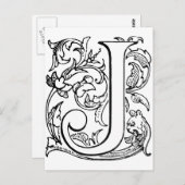 Letter J Monogram Briefkaart (Voorkant / Achterkant)