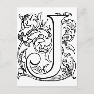 Letter J Monogram Briefkaart