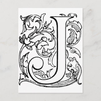 Letter J Monogram Briefkaart