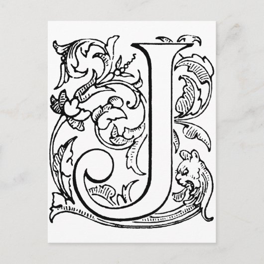 Letter J Monogram Briefkaart (Voorkant)
