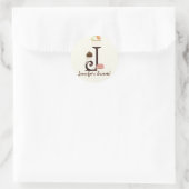 Letter J Monogram Cupcake Logo Zakelijke Stickers (Tas)