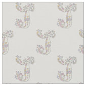 Letter J monogram decoratieve tekst aangepaste sto Stof (Close Up)