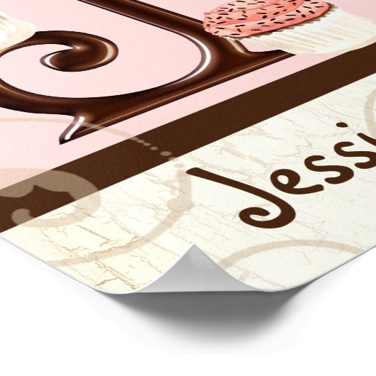 Letter J Monogram Dessert Bakery Business Poster (Hoek)