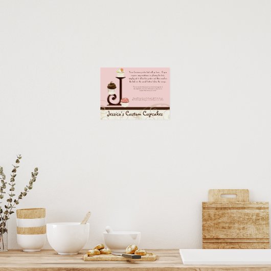 Letter J Monogram Dessert Bakery Business Poster (Keuken)