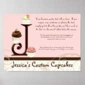 Letter J Monogram Dessert Bakery Business Poster (Voorkant)
