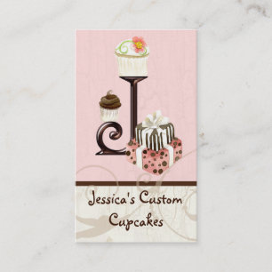 Letter J Monogram Dessert Bakery-Visitekaartjes Visitekaartje