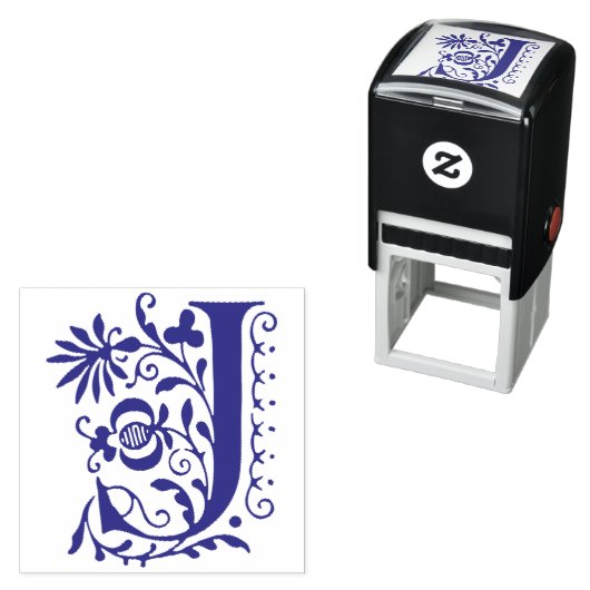 Letter J Monogram Elegant Initiaal Zelfinktende Stempel (In situ)