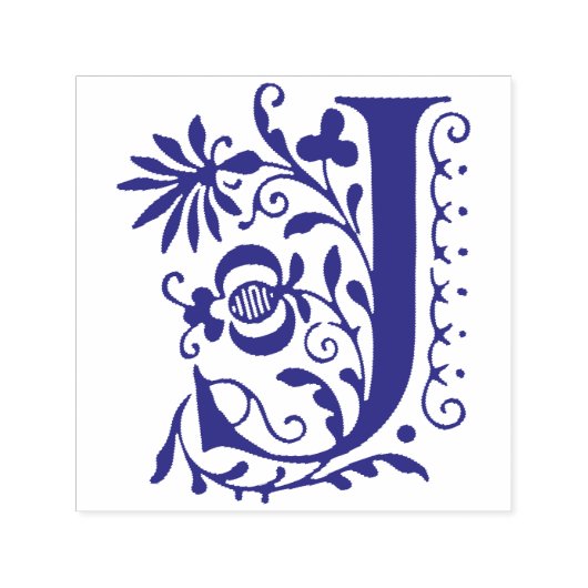 Letter J Monogram Elegant Initiaal Zelfinktende Stempel (Design)