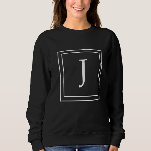 Letter J Monogram English Alphabet J Initial Gray Trui (Voorkant)