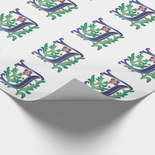 Letter J Monogram Fleur de lis Cadeaupapier (Hoek)