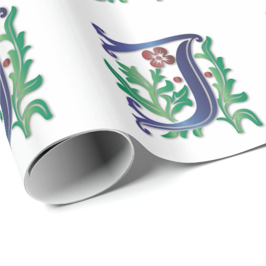 Letter J Monogram Fleur de lis Cadeaupapier (Rol Hoek)