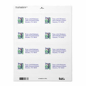 Letter J Monogram Fleur de lis Etiket (Full Sheet)