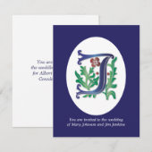 Letter J Monogram Fleur de lis Kaart (Voorkant / Achterkant)