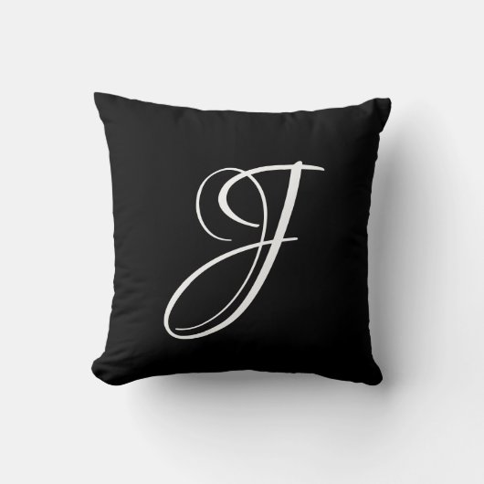 Letter J Monogram Initiaal Aangepast Kussen (Voorkant)