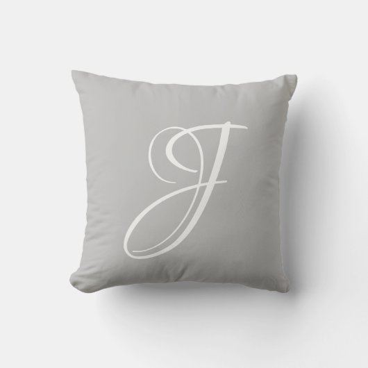 Letter J Monogram Initiaal Aangepast Kussen (Voorkant)