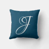 Letter J Monogram Initiaal Aangepast Kussen (Achterkant)