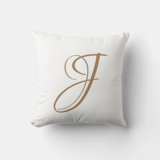 Letter J Monogram Initiaal Aangepast Kussen