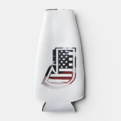 Letter J Monogram Initiaal USA Flesjeskoeler (Voorkant)