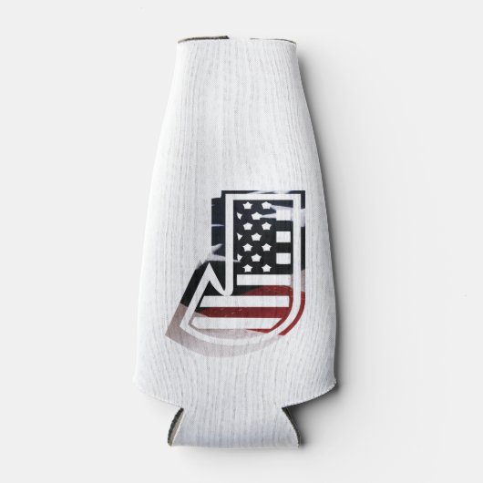 Letter J Monogram Initiaal USA Flesjeskoeler (Voorkant)