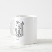 Letter J Monogram Moderne naam Koffie Mok (Voorkant links)