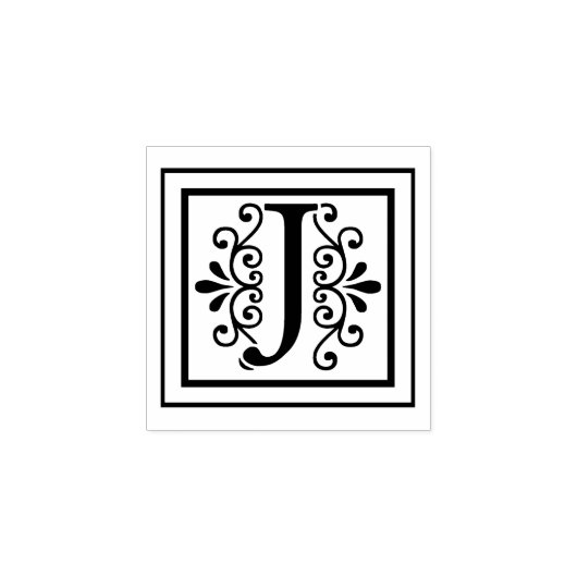 Letter J Monogram Rubberstempel (Afrduk)