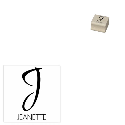 Letter J Monogram Speciaal Rubberstempel (Gestempeld)