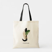 Letter J-monogram | Tropische bladeren bruidsmeisj Tote Bag (Achterkant)
