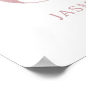 Letter J Monogram Waterverf Roos Bloemen Kinderkam Poster (Hoek)