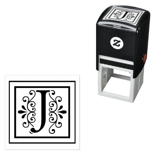 Letter J Monogram Zelfinktende Stempel (In situ)