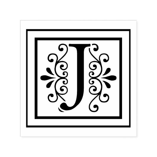Letter J Monogram Zelfinktende Stempel (Design)