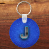 Letter J - neonblauwe editie Sleutelhanger (Voorkant)
